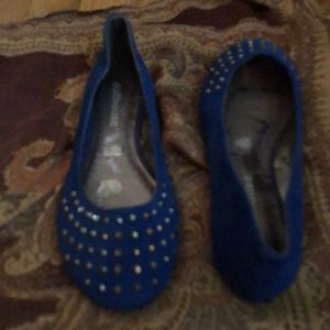 Studded, Cobalt Blue Flats Size 6